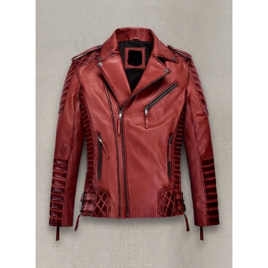 Mens Charles Burnt Red Leather Jacket Mens Charles Burnt Red Leather Jacket