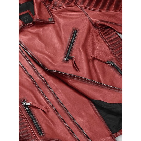 Mens Charles Burnt Red Leather Jacket Mens Charles Burnt Red Leather Jacket