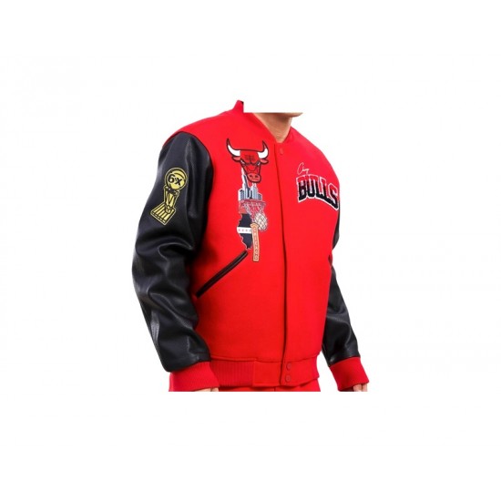Mens Chicago Bulls Home Town Varsity Men's Jacket Mens Chicago Bulls Home Town Varsity Men's Jacket