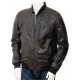 Mens Classic Quilted Panel Real Leather Bomber Jacket Mens Classic Quilted Panel Real Leather Bomber Jacket