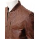 Mens Classic Quilted Panel Real Leather Bomber Jacket Mens Classic Quilted Panel Real Leather Bomber Jacket