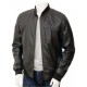 Mens Classic Quilted Panel Real Leather Bomber Jacket Mens Classic Quilted Panel Real Leather Bomber Jacket
