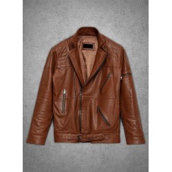 Mens Cruiser Biker Leather Biker Jacket