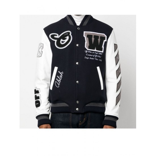 Mens Cryst Moon Phase varsity jacket Mens Cryst Moon Phase varsity jacket