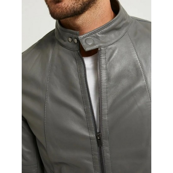 Mens Grey Leather Jacket Mens Grey Leather Jacket