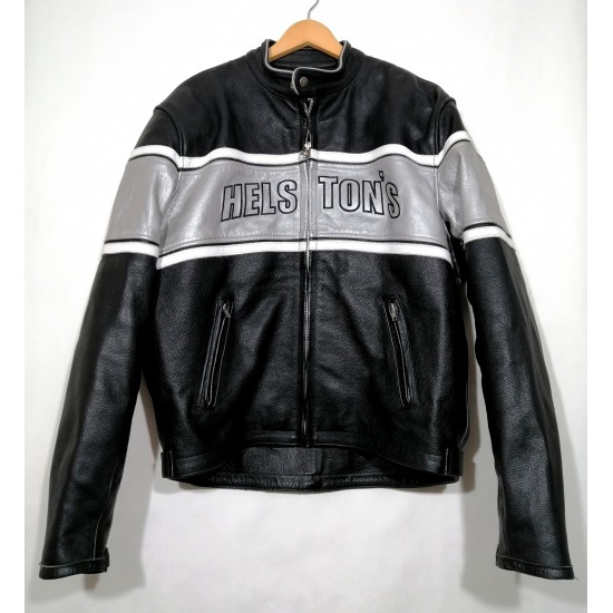 Mens Helstons motorcycle Biker Leather Jacket Mens Helstons motorcycle Biker Leather Jacket