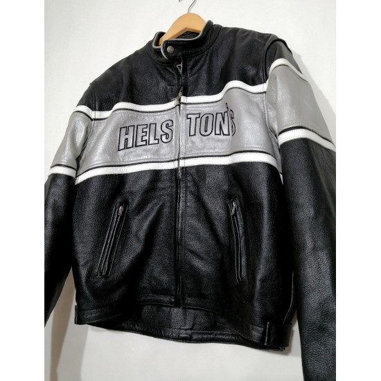 Mens Helstons motorcycle Biker Leather Jacket Mens Helstons motorcycle Biker Leather Jacket