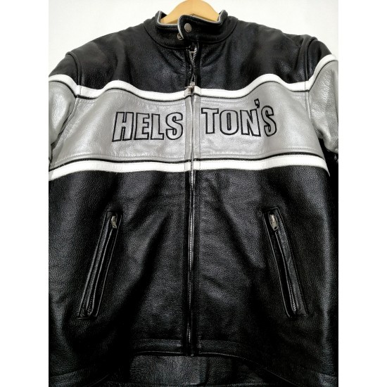 Mens Helstons motorcycle Biker Leather Jacket Mens Helstons motorcycle Biker Leather Jacket