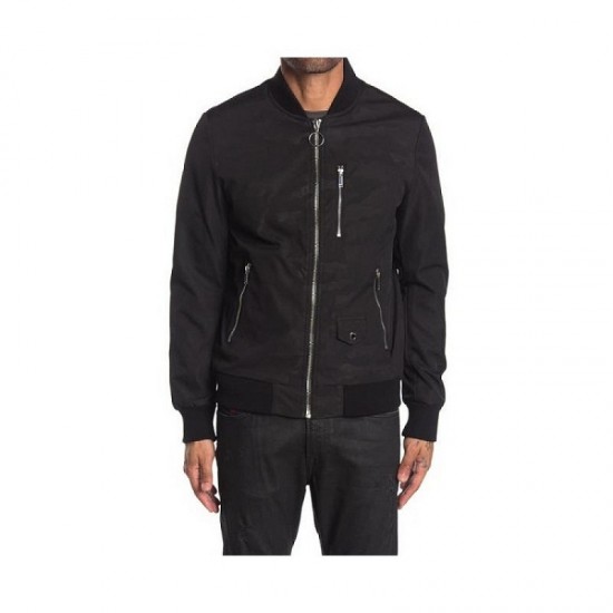 Mens Karl Lagerfeld Paris Camo Solid Bomber Jacket Mens Karl Lagerfeld Paris Camo Solid Bomber Jacket