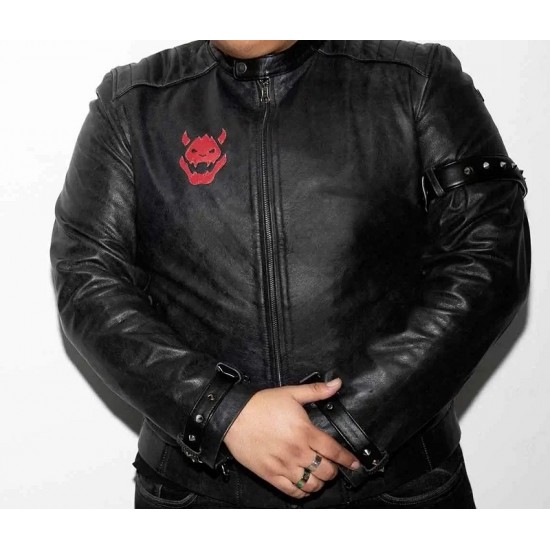 Mens King Castle Black Studded Moto Leather Jacket Mens King Castle Black Studded Moto Leather Jacket