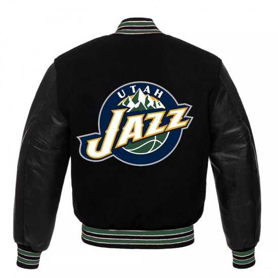 Mens Letterman Utah Jazz Black Varsity Jacket Mens Letterman Utah Jazz Black Varsity Jacket