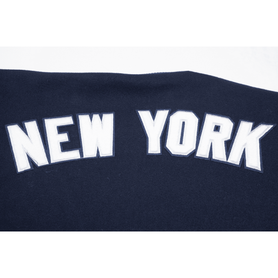 Mens MLB New York Yankees Blue Letterman Varsity Jacket Mens MLB New York Yankees Blue Letterman Varsity Jacket