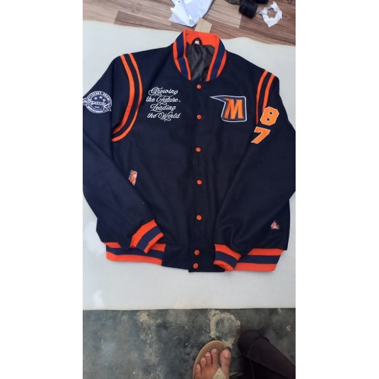 Mens Morgan State University Biker Varsity Jacket Mens Morgan State University Biker Varsity Jacket