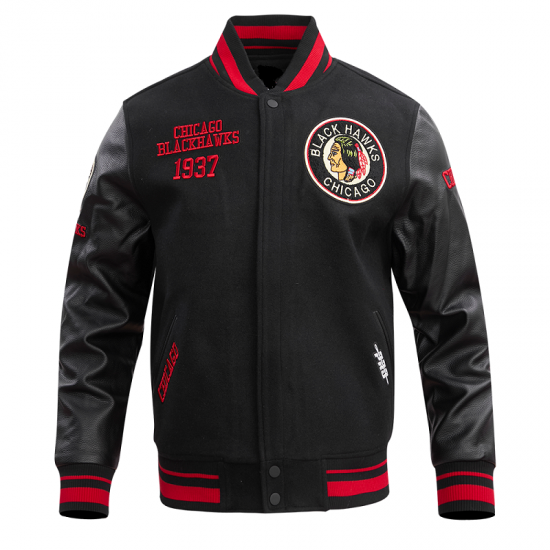 Mens NHL Chicago Blackhawks Retro Classic Varsity Jacket Mens NHL Chicago Blackhawks Retro Classic Varsity Jacket