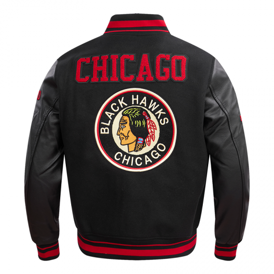 Mens NHL Chicago Blackhawks Retro Classic Varsity Jacket Mens NHL Chicago Blackhawks Retro Classic Varsity Jacket