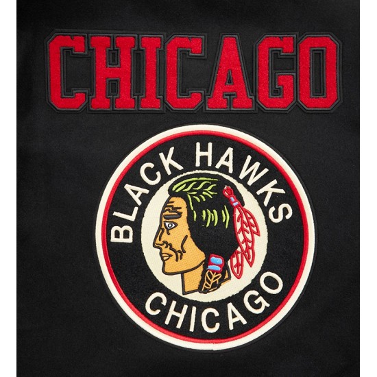 Mens NHL Chicago Blackhawks Retro Classic Varsity Jacket Mens NHL Chicago Blackhawks Retro Classic Varsity Jacket