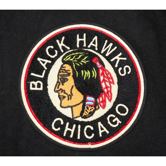 Mens NHL Chicago Blackhawks Retro Classic Varsity Jacket Mens NHL Chicago Blackhawks Retro Classic Varsity Jacket