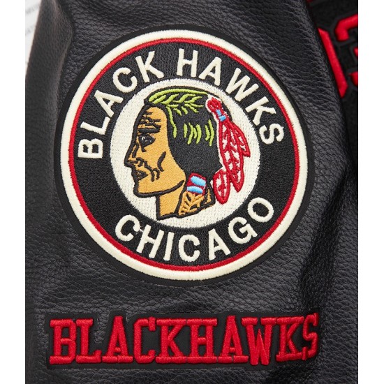 Mens NHL Chicago Blackhawks Retro Classic Varsity Jacket Mens NHL Chicago Blackhawks Retro Classic Varsity Jacket