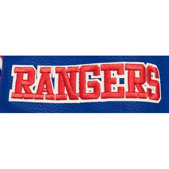 Mens NHL New York Rangers Off white Varsity Jacket Mens NHL New York Rangers Off white Varsity Jacket