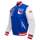 Mens NHL New York Rangers Retro Varsity Jacket Mens NHL New York Rangers Retro Varsity Jacket