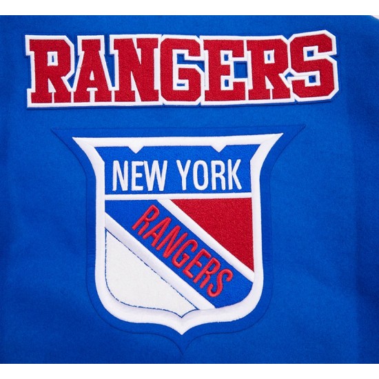 Mens NHL New York Rangers Retro Varsity Jacket Mens NHL New York Rangers Retro Varsity Jacket