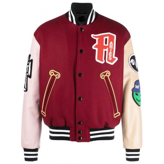 Mens Raaw Aries Biker Varsity Jacket Mens Raaw Aries Biker Varsity Jacket