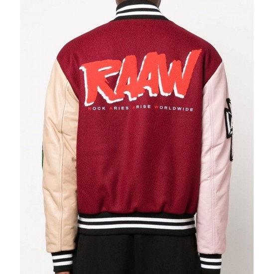 Mens Raaw Aries Biker Varsity Jacket Mens Raaw Aries Biker Varsity Jacket