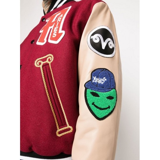 Mens Raaw Aries Biker Varsity Jacket Mens Raaw Aries Biker Varsity Jacket
