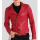 Mens Red Biker Style Cafe Racer Lambskin Leather Jacket Mens Red Biker Style Cafe Racer Lambskin Leather Jacket