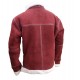 Mens Red Suede Leather Faux Fur Shearling Winter Christmas Jacket Mens Red Suede Leather Faux Fur Shearling Winter Christmas Jacket