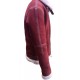 Mens Red Suede Leather Faux Fur Shearling Winter Christmas Jacket Mens Red Suede Leather Faux Fur Shearling Winter Christmas Jacket