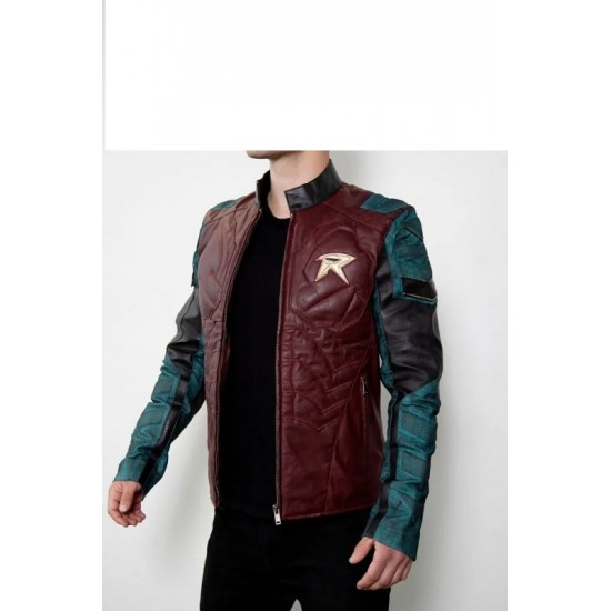 Mens Robin The Titans Leather Halloween Costume Jacket Mens Robin The Titans Leather Halloween Costume Jacket