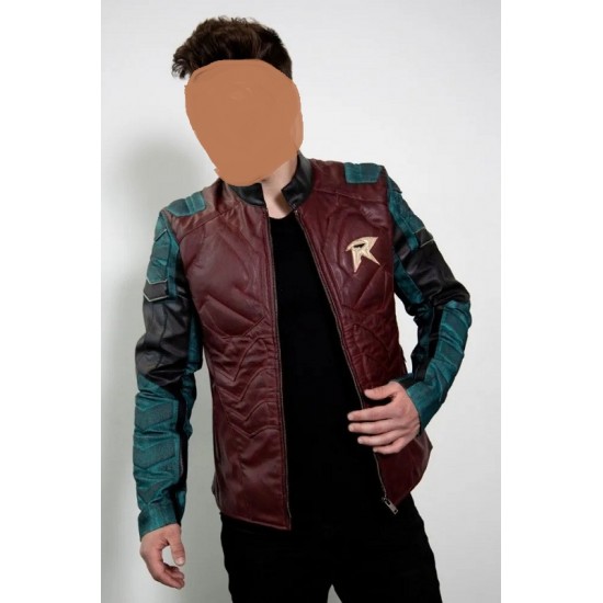 Mens Robin The Titans Leather Halloween Costume Jacket Mens Robin The Titans Leather Halloween Costume Jacket