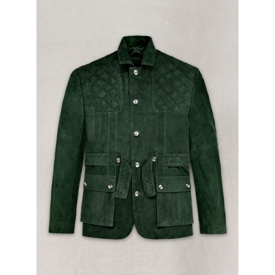 Mens Safari Hickory Green Suede Leather Jacket Mens Safari Hickory Green Suede Leather Jacket