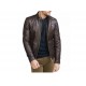 Mens Slim Fit Cafe Racer Brown Leather Jacket Mens Slim Fit Cafe Racer Brown Leather Jacket