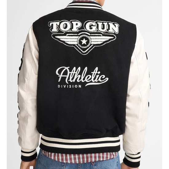 Mens Top Gun Ahletic Division Varsity Jacket Mens Top Gun Ahletic Division Varsity Jacket
