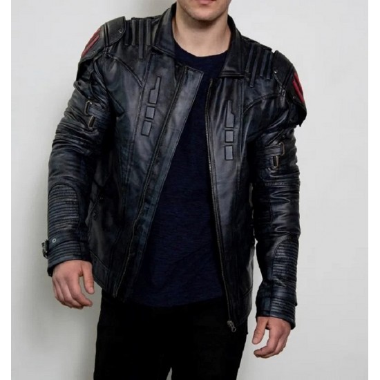 Mens Transformers Autobot Shield Black Armor Leather Jacket Mens Transformers Autobot Shield Black Armor Leather Jacket