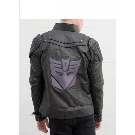 Mens Transformers Black Armor Leather Costume Jacket Mens Transformers Black Armor Leather Costume Jacket