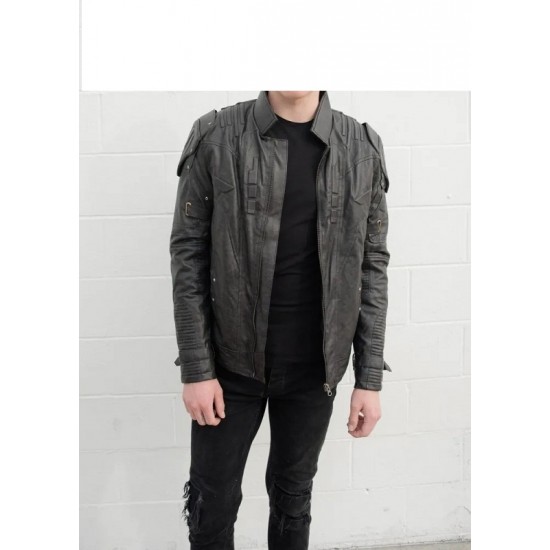 Mens Transformers Black Armor Leather Costume Jacket Mens Transformers Black Armor Leather Costume Jacket