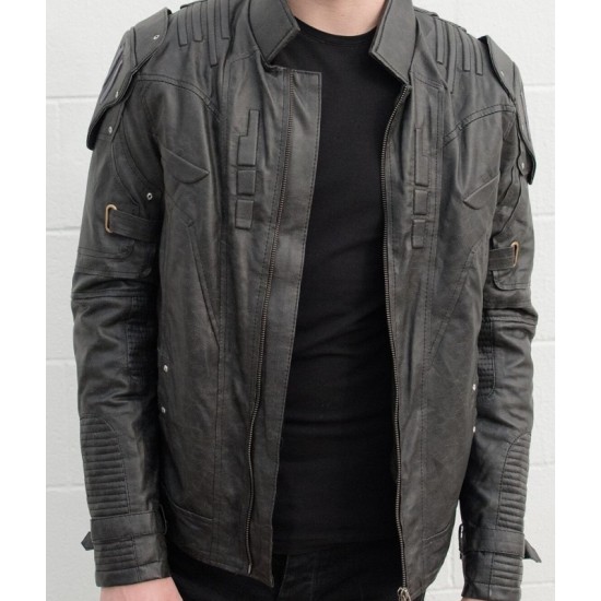Mens Transformers Decepticon Shield Black Armor Leather Jacket Mens Transformers Decepticon Shield Black Armor Leather Jacket