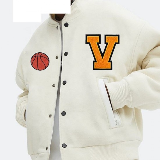 Mens V Logo Letterman Varsity Jacket Mens V Logo Letterman Varsity Jacket