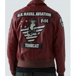 Mens Vintage Tomcat Red Leather Jacket