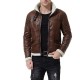 Men’s Biker Shearling Bomber Distressed Brown Leather Jacket Men’s Biker Shearling Bomber Distressed Brown Leather Jacket
