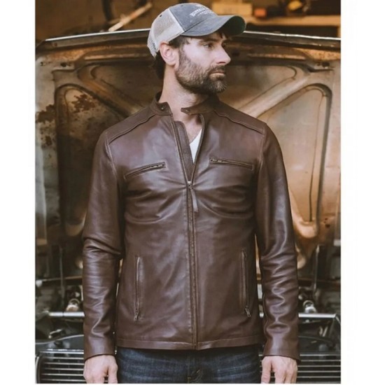 Men’s Biker Thompson Brown Leather Jacket Men’s Biker Thompson Brown Leather Jacket