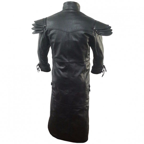 Men’s Black Genuine Leather Steampunk Gothic Duster Long Coat Men’s Black Genuine Leather Steampunk Gothic Duster Long Coat