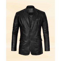 Men’s Black Medieval Leather Blazer
