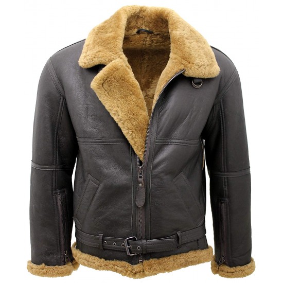 Men’s Black RAF Aviator Vintage Real Shearling Sheepskin Flying Leather Jacket Men’s Black RAF Aviator Vintage Real Shearling Sheepskin Flying Leather Jacket