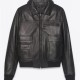 Men’s Black Sheepskin Leather Aviator Jacket with Removable Fur Collar Men’s Black Sheepskin Leather Aviator Jacket with Removable Fur Collar