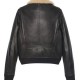 Men’s Black Sheepskin Leather Aviator Jacket with Removable Fur Collar Men’s Black Sheepskin Leather Aviator Jacket with Removable Fur Collar