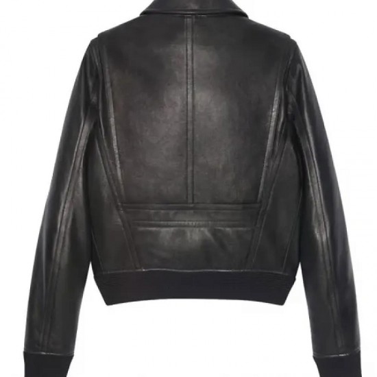 Men’s Black Sheepskin Leather Aviator Jacket with Removable Fur Collar Men’s Black Sheepskin Leather Aviator Jacket with Removable Fur Collar